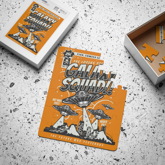 The GALAXY SQUAD!!" Comic Book Kid's Puzzle (Orange Soda)