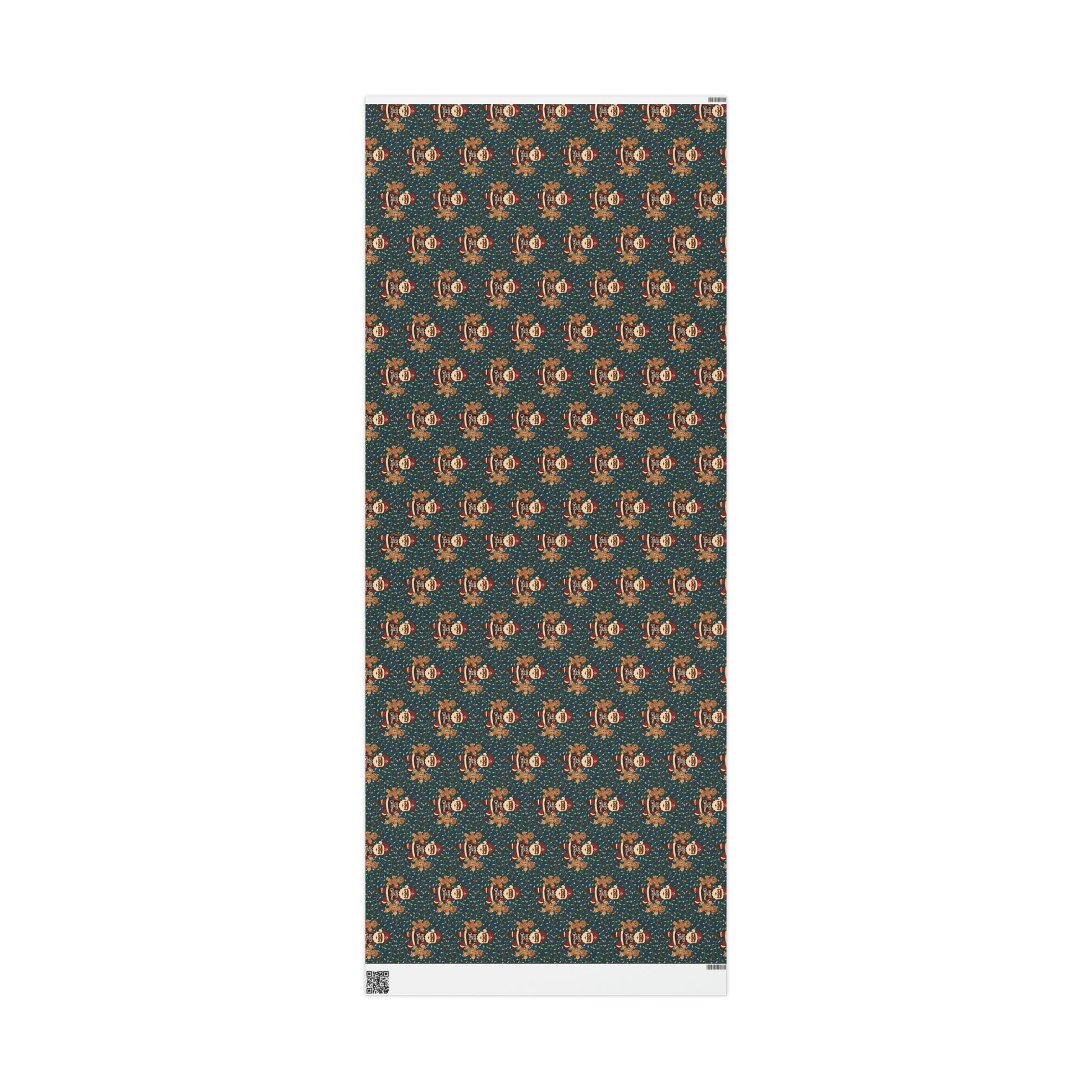 Black Santa Christmas Wrapping Paper Matte