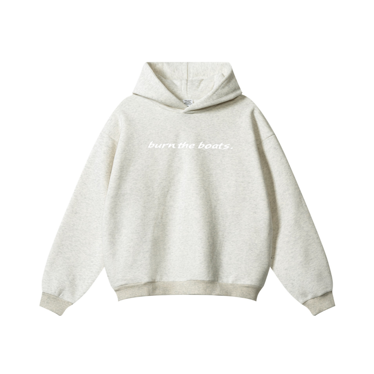 345GSM Unisex Fleece-Lined Zip-Up Pocket Hoodie Oatmeal Grey