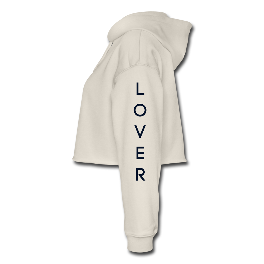 "LoVer" Cropped Hoodie - dust