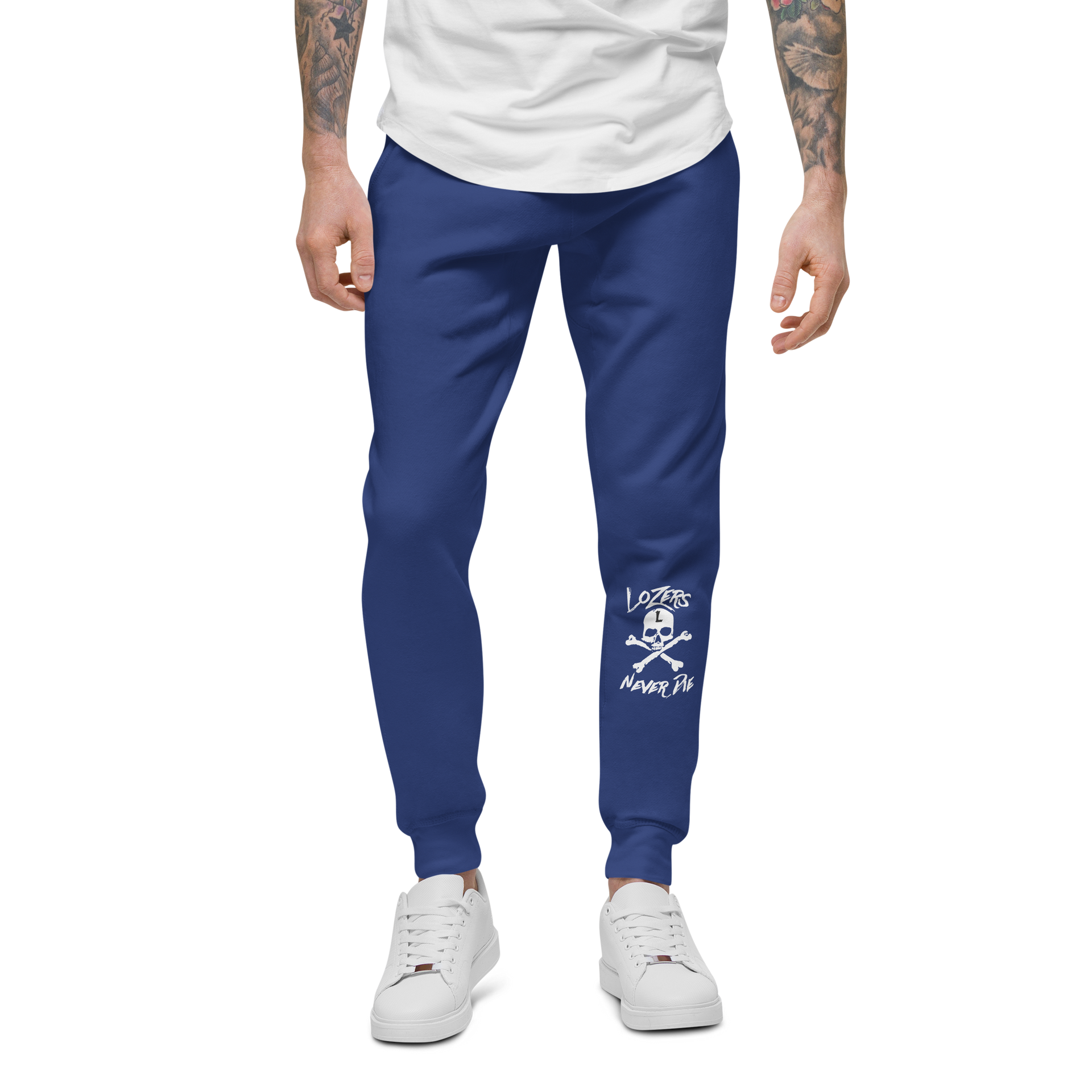新品 deps TAG LOGO SWEAT PANTS WHITE×NAVY BARCODE